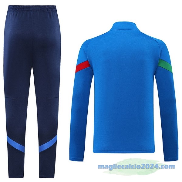 Set Completo Ropa Deportiva Con Cremallera Larga Italia 2022 I Azul Poco Prezzo