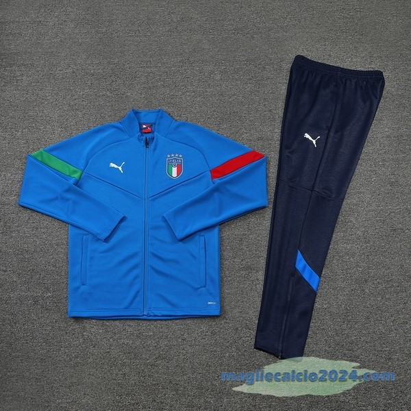 Set Completo Ropa Deportiva Con Cremallera Larga Italia 2022 I Azul Poco Prezzo