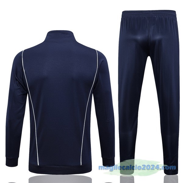 Set Completo Ropa Deportiva Con Cremallera Larga Italia 2023 Azul Navy Bianco Poco Prezzo