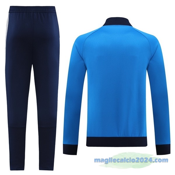 Set Completo Ropa Deportiva Con Cremallera Larga Italia 2023 Azul Poco Prezzo