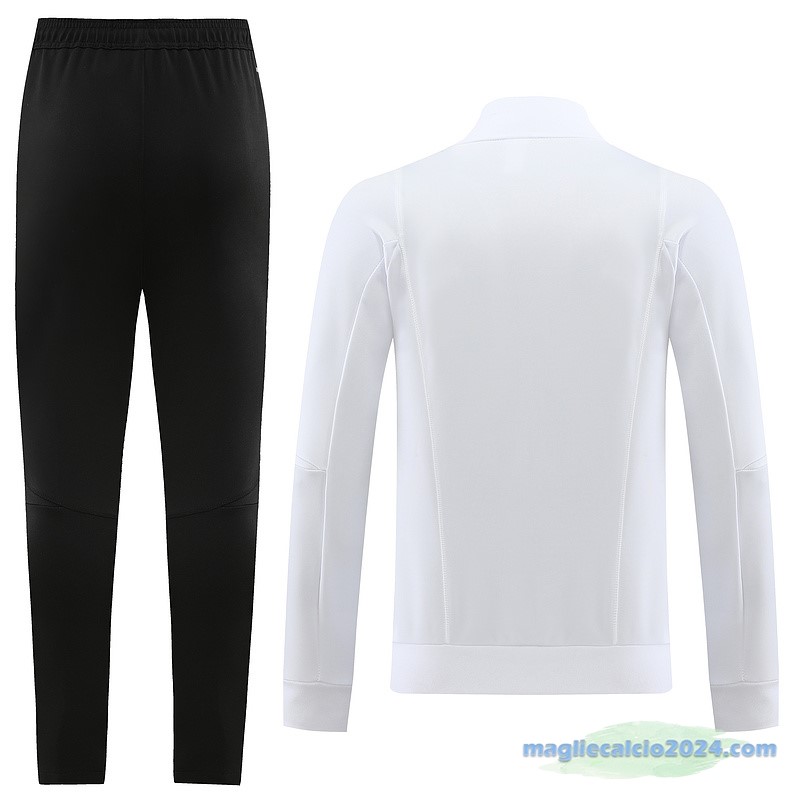 Set Completo Ropa Deportiva Con Cremallera Larga Italia 2023 Bianco Giallo Poco Prezzo