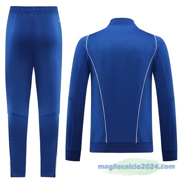 Set Completo Ropa Deportiva Con Cremallera Larga Italia 2023 I Azul Poco Prezzo