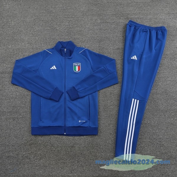 Set Completo Ropa Deportiva Con Cremallera Larga Italia 2023 I Azul Poco Prezzo