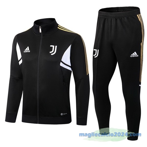 Set Completo Ropa Deportiva Con Cremallera Larga Juventus 2022 2023 Nero Bianco Poco Prezzo