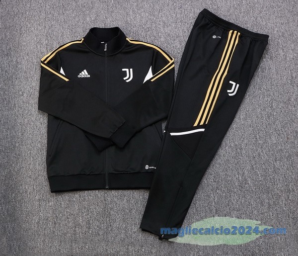 Set Completo Ropa Deportiva Con Cremallera Larga Juventus 2022 2023 Nero Bianco Poco Prezzo