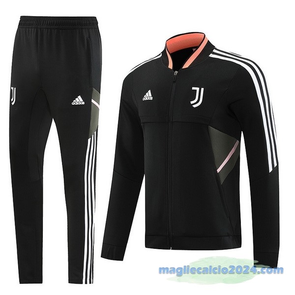 Set Completo Ropa Deportiva Con Cremallera Larga Juventus 2022 2023 Nero Grigio Rosa Poco Prezzo