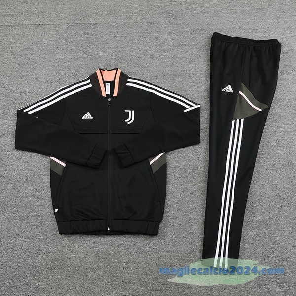 Set Completo Ropa Deportiva Con Cremallera Larga Juventus 2022 2023 Nero Grigio Rosa Poco Prezzo
