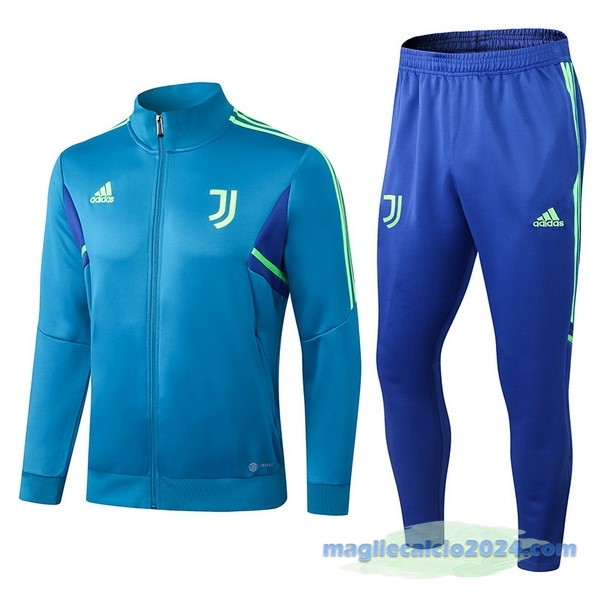 Set Completo Ropa Deportiva Con Cremallera Larga Juventus 2022 2023 Verde Azul Poco Prezzo