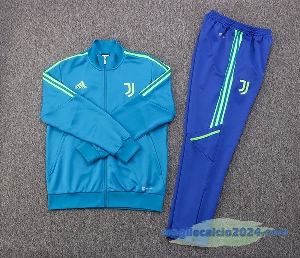 Set Completo Ropa Deportiva Con Cremallera Larga Juventus 2022 2023 Verde Azul Poco Prezzo