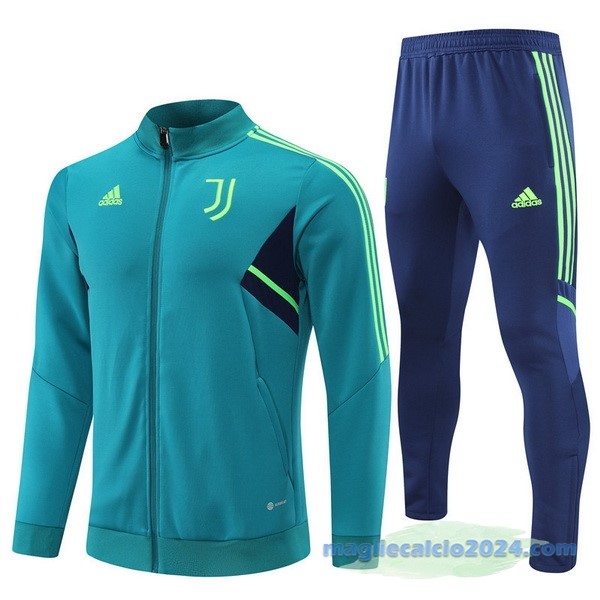 Set Completo Ropa Deportiva Con Cremallera Larga Juventus 2022 2023 Verde I Azul Poco Prezzo