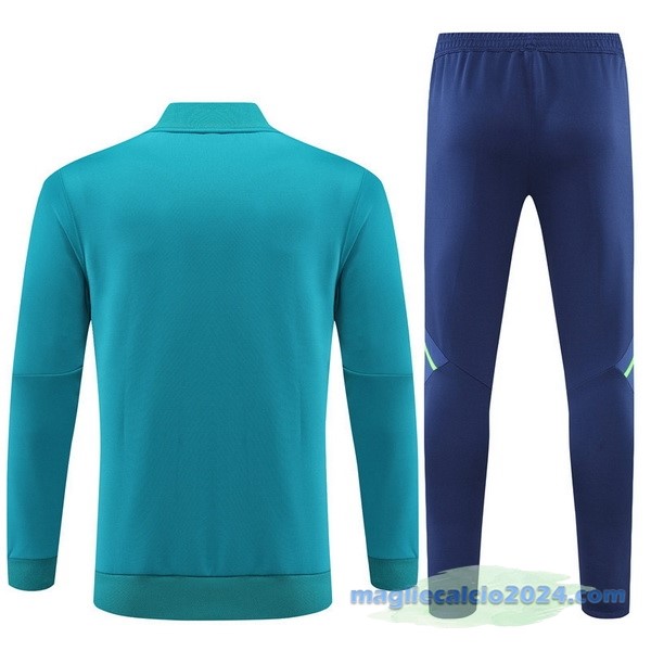 Set Completo Ropa Deportiva Con Cremallera Larga Juventus 2022 2023 Verde I Azul Poco Prezzo
