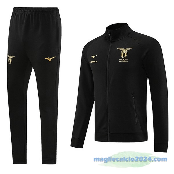 Set Completo Ropa Deportiva Con Cremallera Larga Lazio 2023 2024 Nero Poco Prezzo