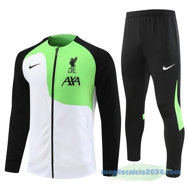 Set Completo Ropa Deportiva Con Cremallera Larga Liverpool 2022 2023 Bianco Verde Nero Poco Prezzo