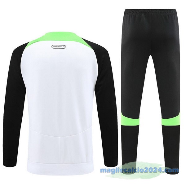 Set Completo Ropa Deportiva Con Cremallera Larga Liverpool 2022 2023 Bianco Verde Nero Poco Prezzo