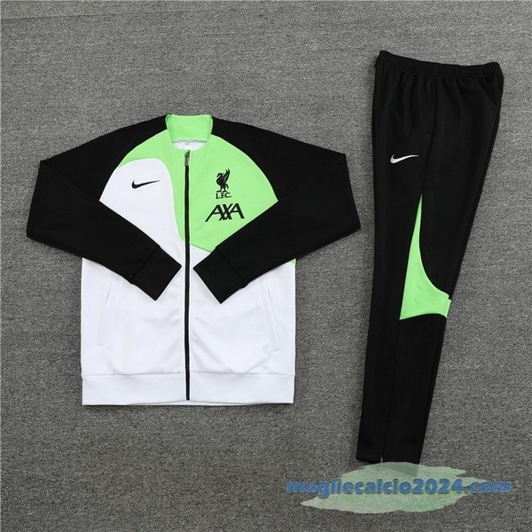Set Completo Ropa Deportiva Con Cremallera Larga Liverpool 2022 2023 Bianco Verde Nero Poco Prezzo
