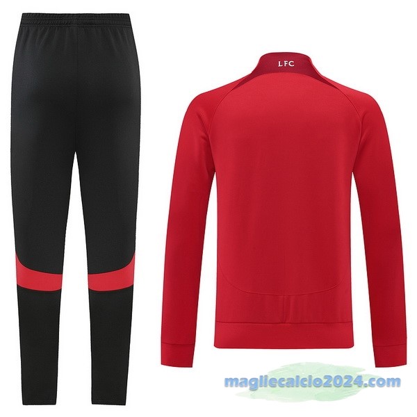 Set Completo Ropa Deportiva Con Cremallera Larga Liverpool 2022 2023 Nero I Rosso Poco Prezzo