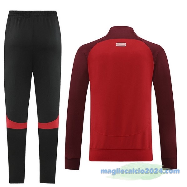 Set Completo Ropa Deportiva Con Cremallera Larga Liverpool 2022 2023 Nero Rosso Poco Prezzo