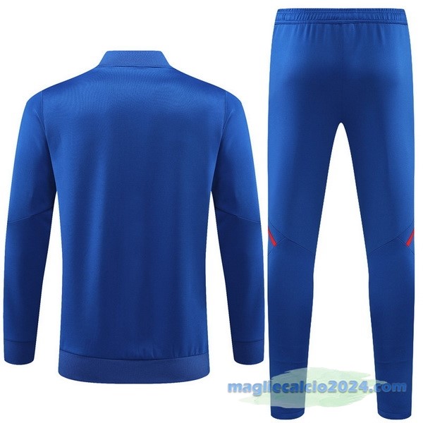 Set Completo Ropa Deportiva Con Cremallera Larga Lyon 2022 2023 Azul Poco Prezzo