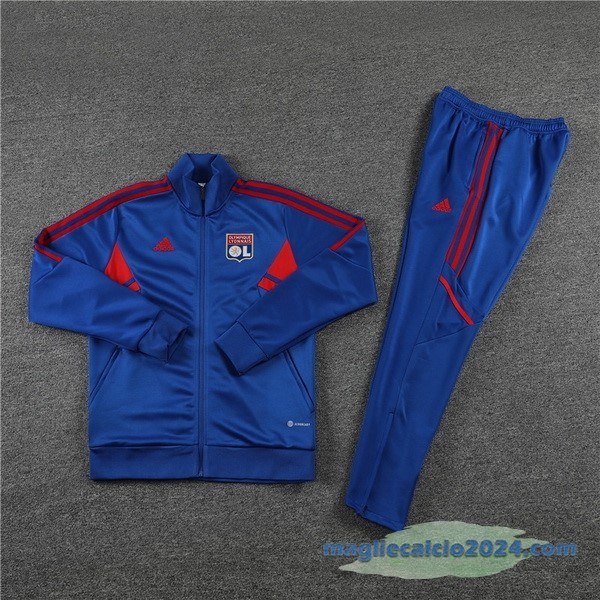 Set Completo Ropa Deportiva Con Cremallera Larga Lyon 2022 2023 Azul Poco Prezzo