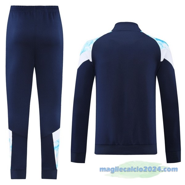 Set Completo Ropa Deportiva Con Cremallera Larga Manchester City 2022 2023 Azul Bianco Poco Prezzo