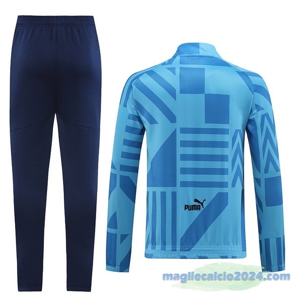Set Completo Ropa Deportiva Con Cremallera Larga Manchester City 2022 2023 Azul Poco Prezzo