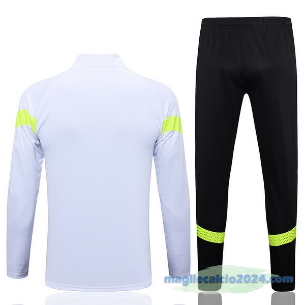 Set Completo Ropa Deportiva Con Cremallera Larga Manchester City 2022 2023 Bianco Nero Poco Prezzo