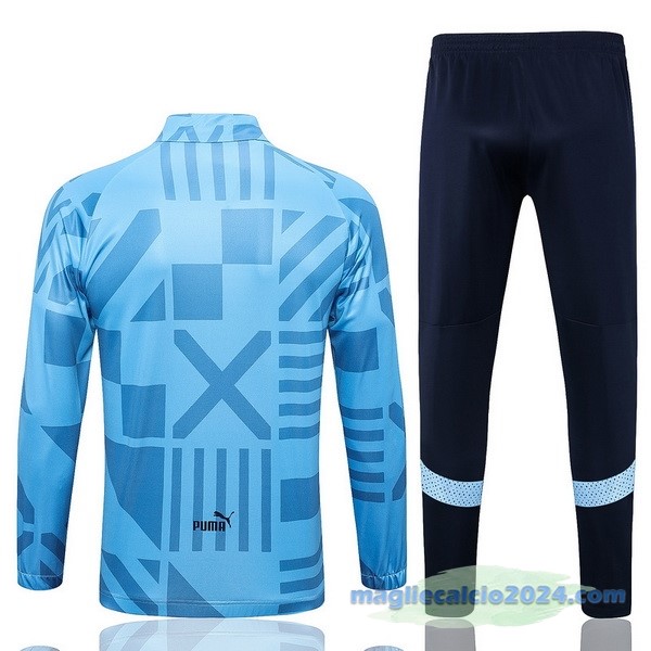 Set Completo Ropa Deportiva Con Cremallera Larga Manchester City 2022 2023 I Azul Poco Prezzo