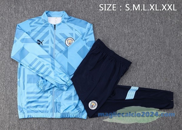 Set Completo Ropa Deportiva Con Cremallera Larga Manchester City 2022 2023 I Azul Poco Prezzo