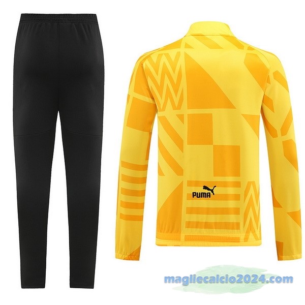 Set Completo Ropa Deportiva Con Cremallera Larga Manchester City 2022 2023 Nero Giallo Poco Prezzo