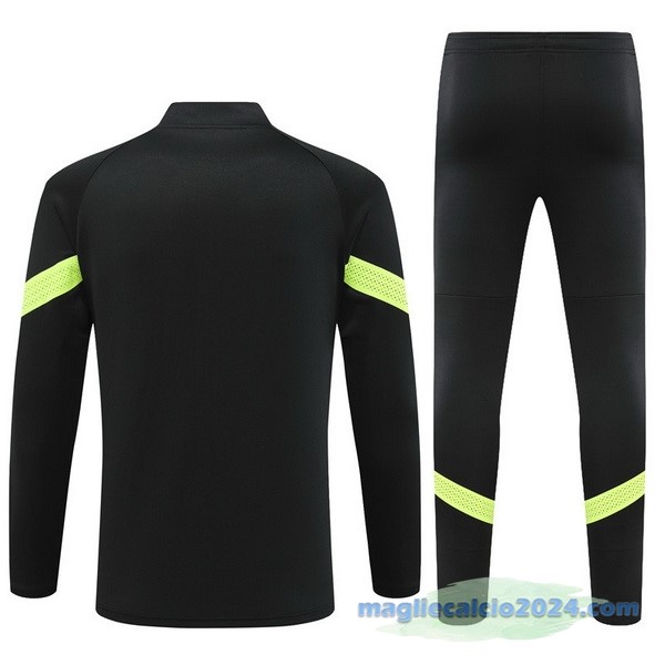 Set Completo Ropa Deportiva Con Cremallera Larga Manchester City 2022 2023 Nero Verde Poco Prezzo
