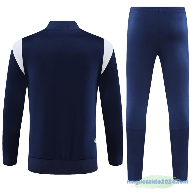 Set Completo Ropa Deportiva Con Cremallera Larga Manchester City 2023 2024 Azul I Bianco Poco Prezzo