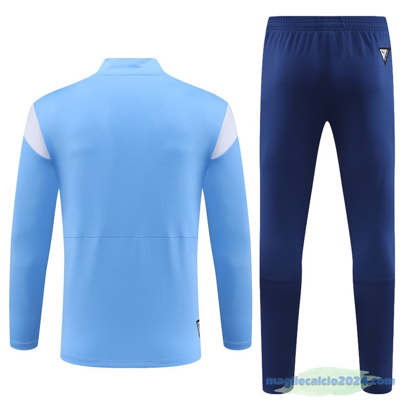 Set Completo Ropa Deportiva Con Cremallera Larga Manchester City Bambino 2023 2024 Azul III Bianco Poco Prezzo
