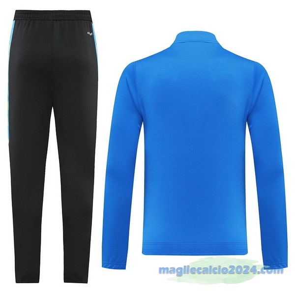 Set Completo Ropa Deportiva Con Cremallera Larga Manchester United 2022 2023 Nero Azul Poco Prezzo