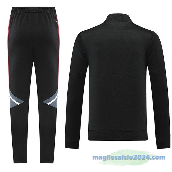 Set Completo Ropa Deportiva Con Cremallera Larga Manchester United 2022 2023 Nero Grigio Rosso Poco Prezzo