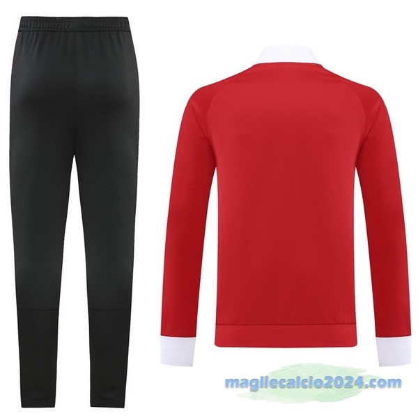 Set Completo Ropa Deportiva Con Cremallera Larga Manchester United 2022 2023 Rosso Nero Bianco Poco Prezzo