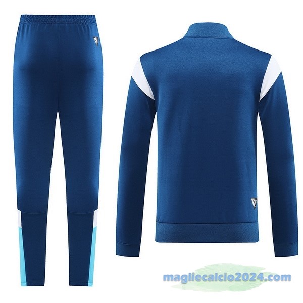 Set Completo Ropa Deportiva Con Cremallera Larga Marsella 2023 2024 Azul Bianco Poco Prezzo