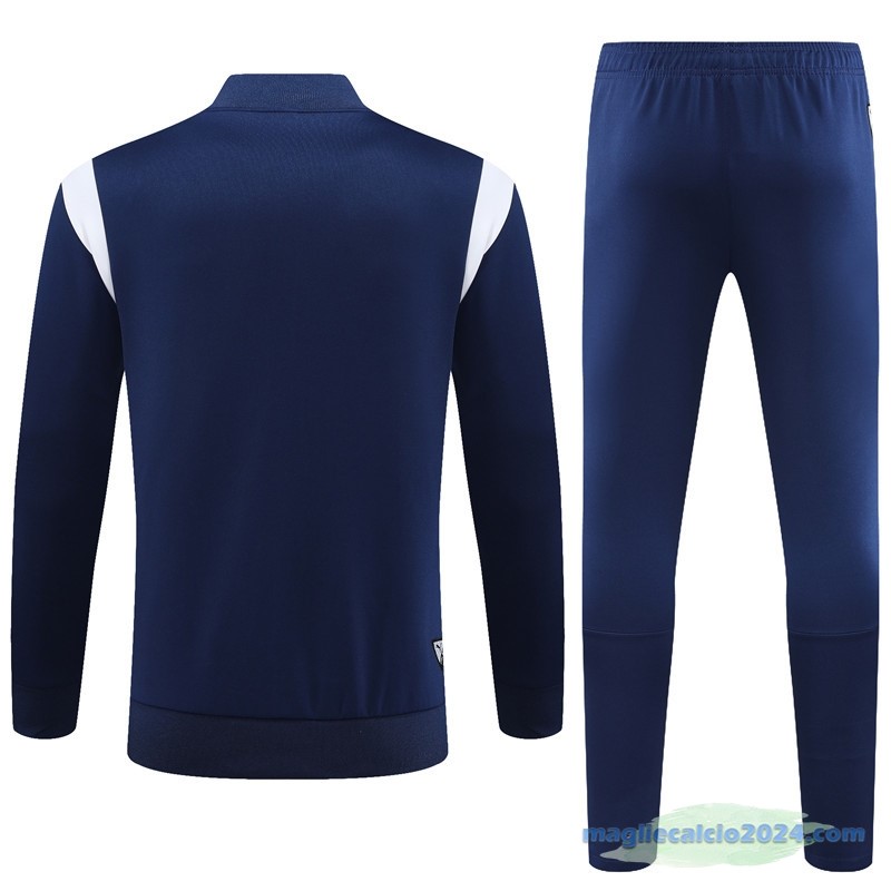 Set Completo Ropa Deportiva Con Cremallera Larga Marsella 2023 2024 Azul II Bianco Poco Prezzo