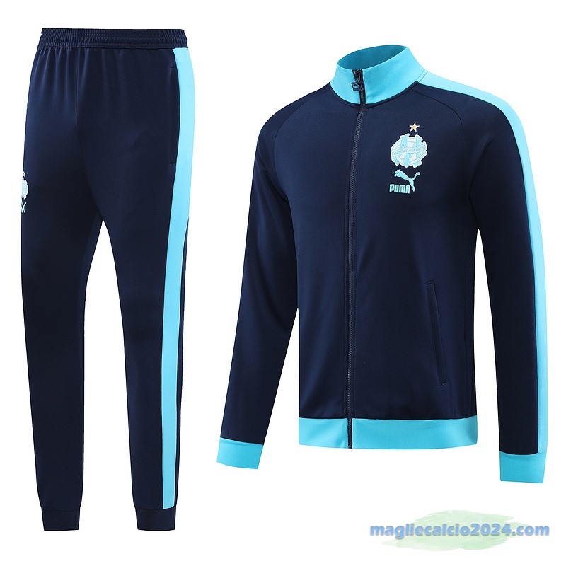 Set Completo Ropa Deportiva Con Cremallera Larga Marsella 2023 2024 Azul Poco Prezzo