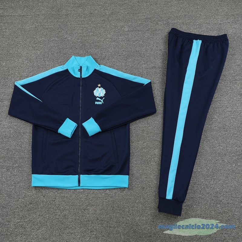 Set Completo Ropa Deportiva Con Cremallera Larga Marsella 2023 2024 Azul Poco Prezzo