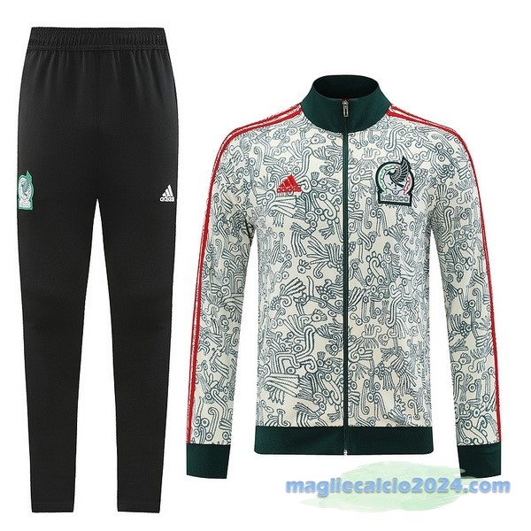 Set Completo Ropa Deportiva Con Cremallera Larga Messico 2022 Nero Verde Poco Prezzo