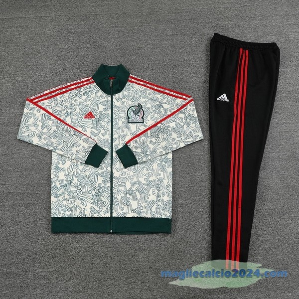 Set Completo Ropa Deportiva Con Cremallera Larga Messico 2022 Nero Verde Poco Prezzo