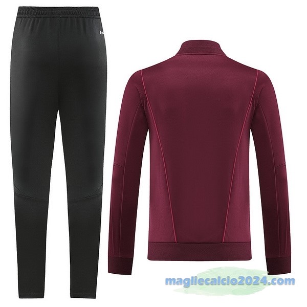 Set Completo Ropa Deportiva Con Cremallera Larga Messico 2022 Rosso Nero Poco Prezzo