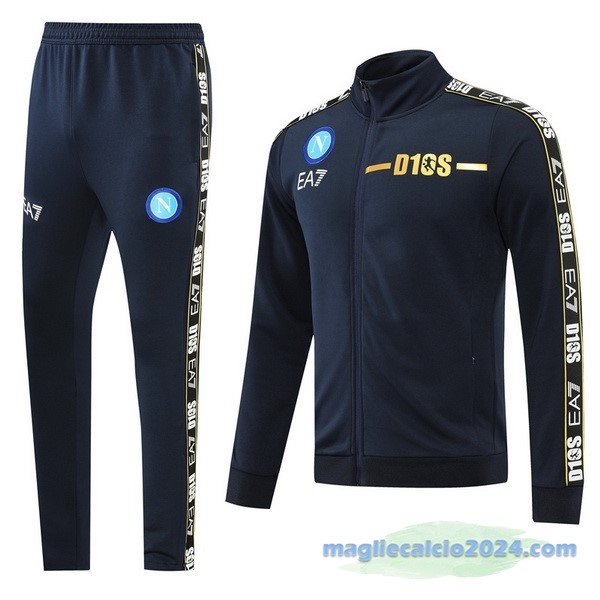 Set Completo Ropa Deportiva Con Cremallera Larga Napoli 2022 2023 Azul Navy Poco Prezzo