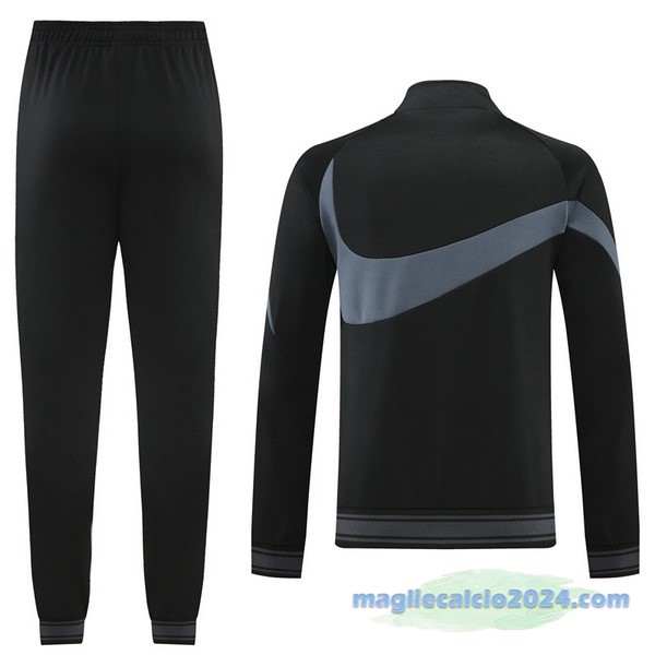 Set Completo Ropa Deportiva Con Cremallera Larga Nike 2022 2023 Nero Grigio Poco Prezzo