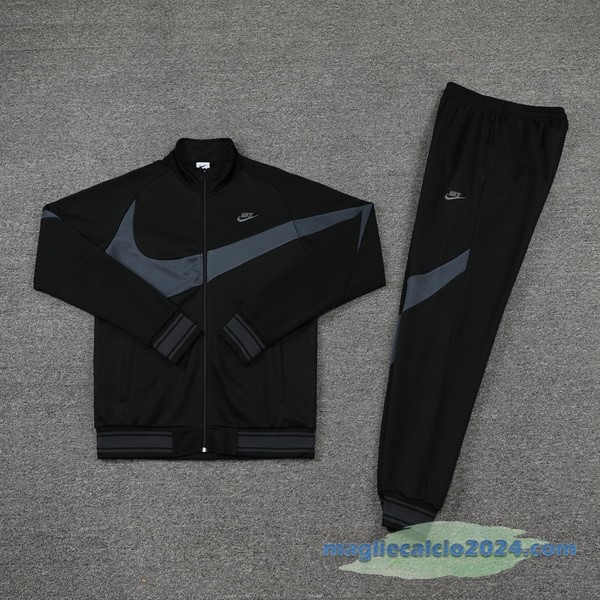 Set Completo Ropa Deportiva Con Cremallera Larga Nike 2022 2023 Nero Grigio Poco Prezzo