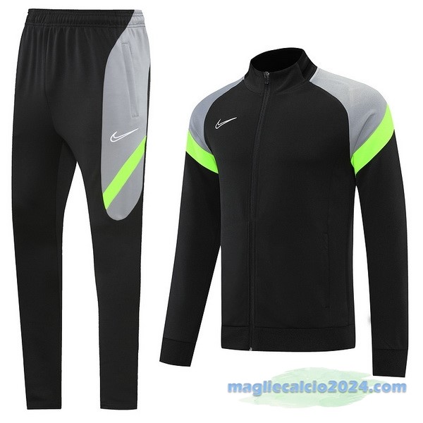 Set Completo Ropa Deportiva Con Cremallera Larga Nike 2022 2023 Nero Grigio Verde Poco Prezzo