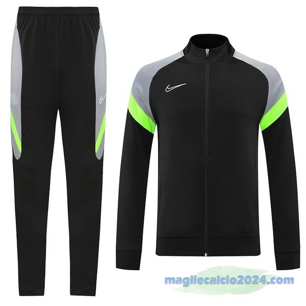 Set Completo Ropa Deportiva Con Cremallera Larga Nike 2022 2023 Nero Grigio Verde Poco Prezzo