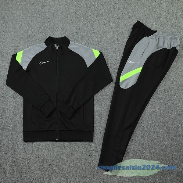 Set Completo Ropa Deportiva Con Cremallera Larga Nike 2022 2023 Nero Grigio Verde Poco Prezzo