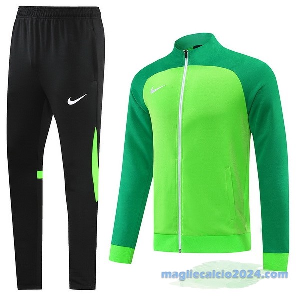 Set Completo Ropa Deportiva Con Cremallera Larga Nike 2022 2023 Nero II Verde Poco Prezzo