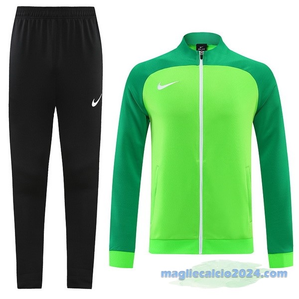Set Completo Ropa Deportiva Con Cremallera Larga Nike 2022 2023 Nero II Verde Poco Prezzo